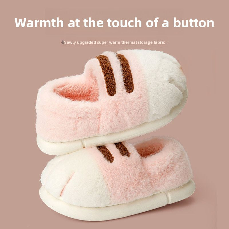 Cat Paw Plush Winter Slippers