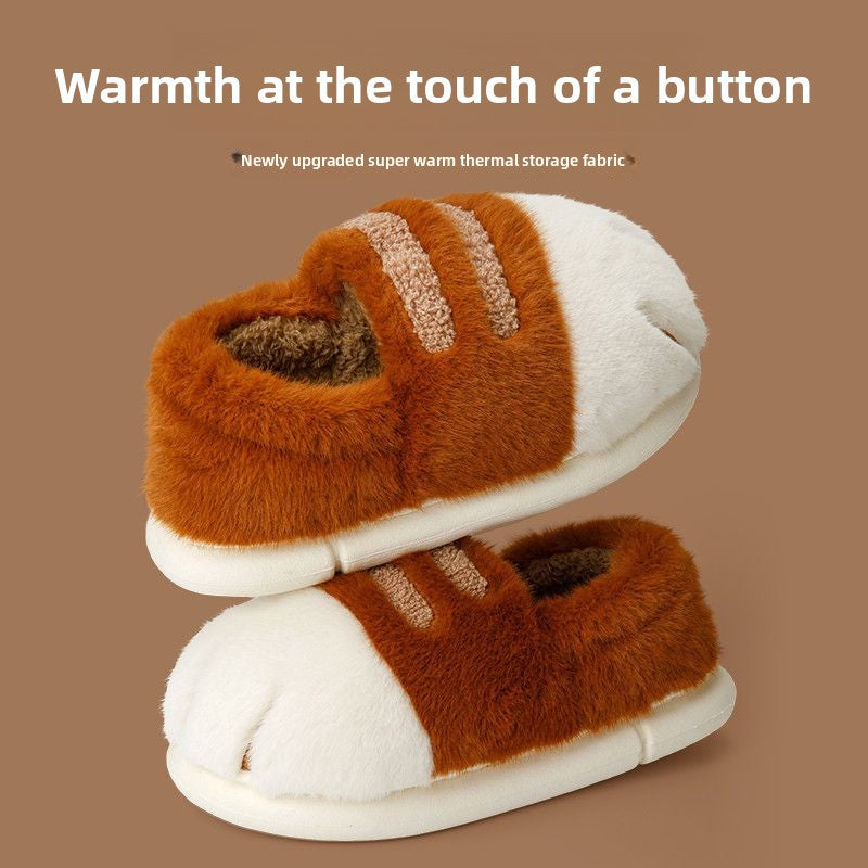 Cat Paw Plush Winter Slippers