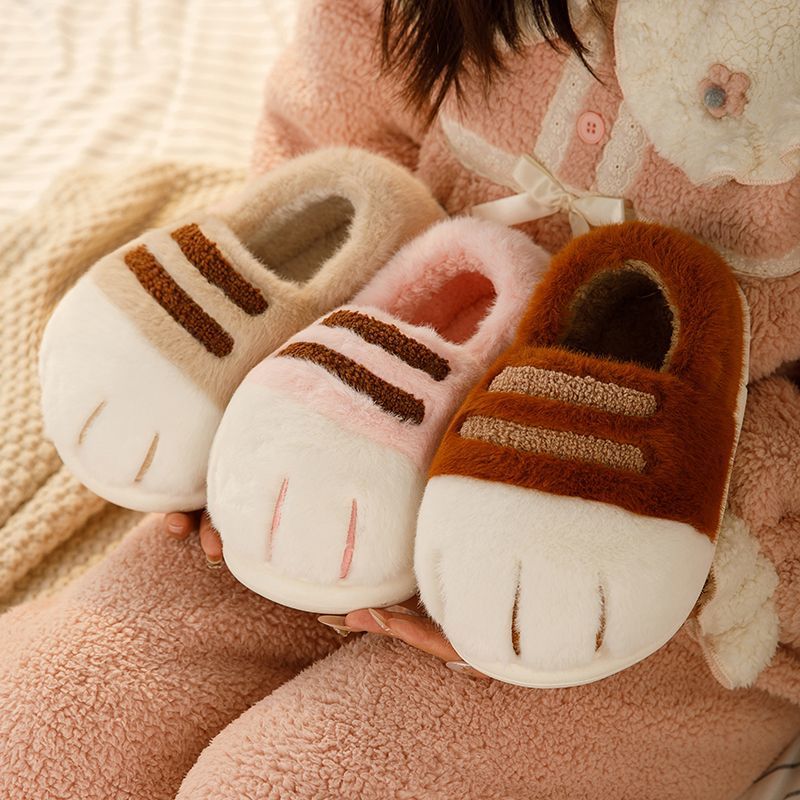 Cat Paw Plush Winter Slippers